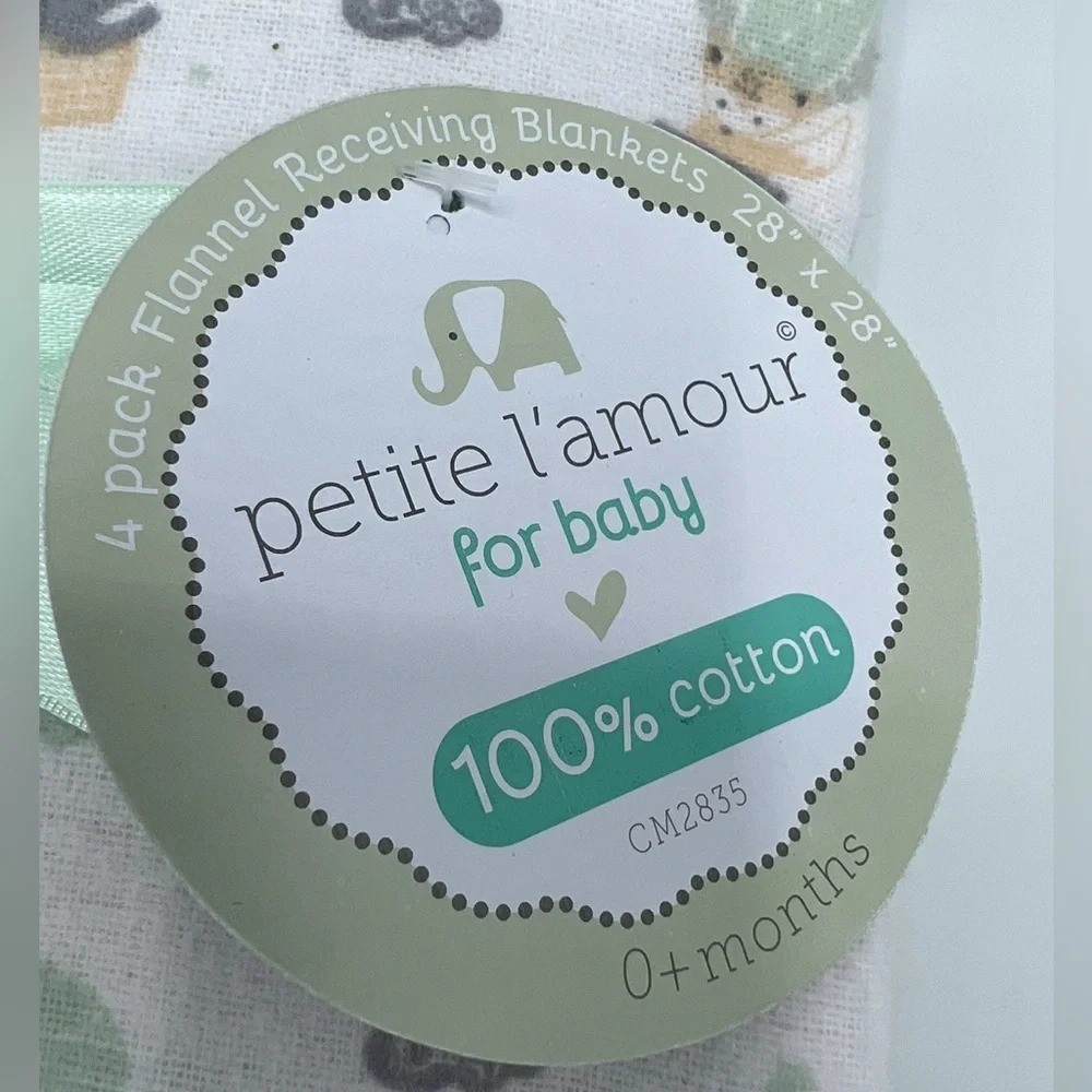 100% COTTON 4 PACK RECEIVING BLANKETS - Picture 2 of 9